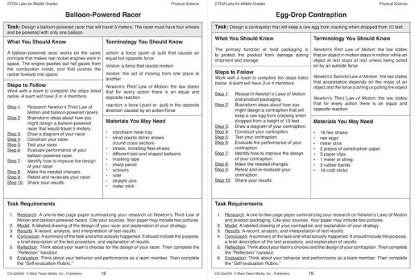 STEM Labs for Middle Grades, Grades 5 - 8