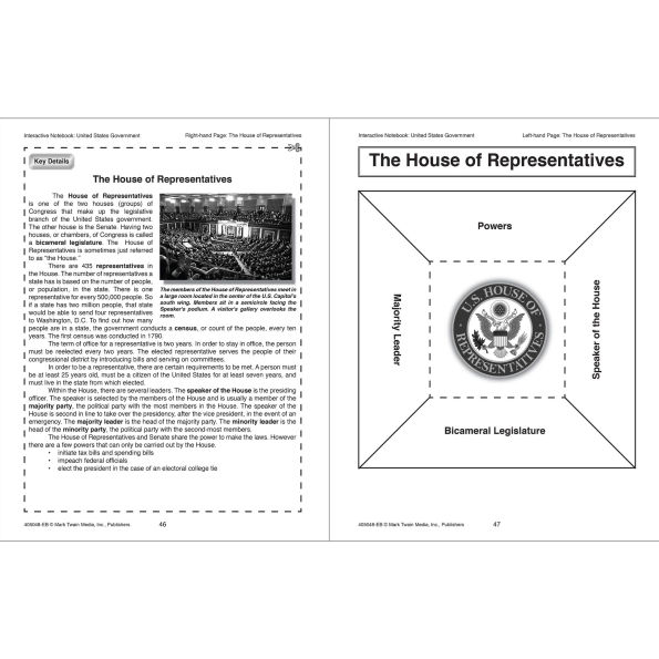 Interactive Notebook: United States Government Resource Book, Grades 5 - 8