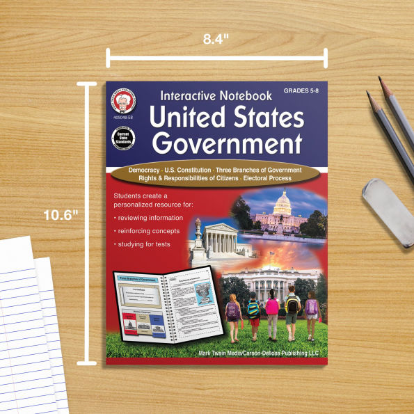 Interactive Notebook: United States Government Resource Book, Grades 5 - 8