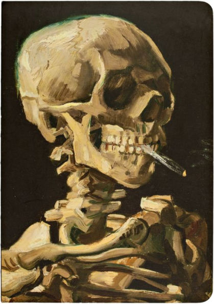 Head of a Skeleton with a Burning Cigarette, Skull, A5 Notebook: Our A5 Size Standard Paperback Notebook