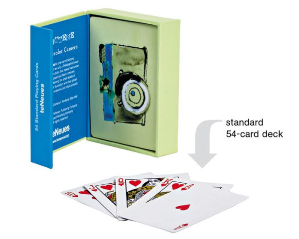 Watercolor Camera Playing Cards: Standard 52 Playing Cards on blue core card stock