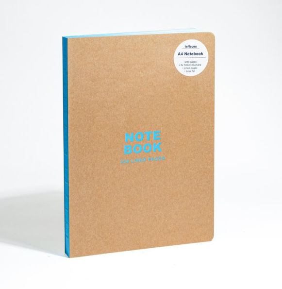 Kraft and Blue A4 Notebook: Large Format Hardcover A4 Style Notebook with Special Features