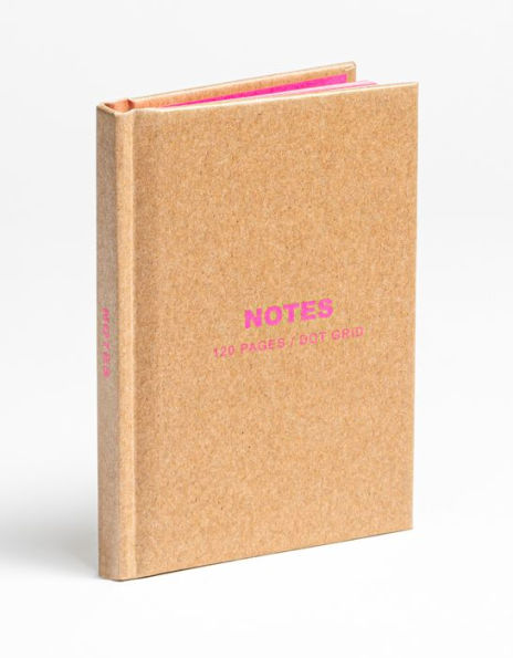 teNeues - Notebook Hardcover Mini Notebook - 120 Dot-Grid Pages with Lay Flat Binding, Kraft and Neon Pink: Mini NotebookKraft and Pink Mini Notebook: Pocket Size Mini Hardcover Notebook with Painted Edge Paper