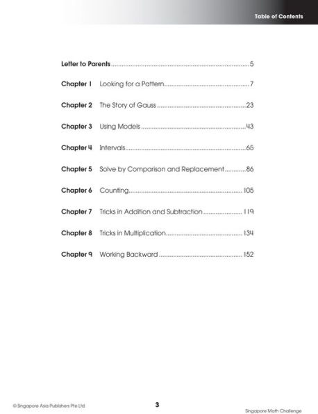 Singapore Math Challenge, Grades 3 - 5