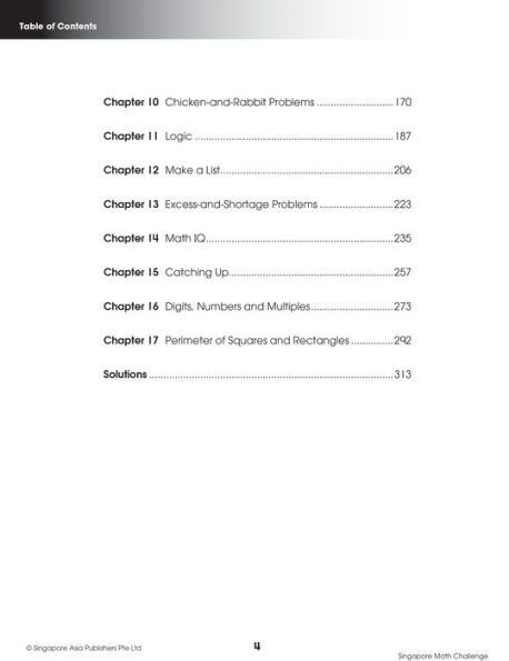 Singapore Math Challenge, Grades 3 - 5