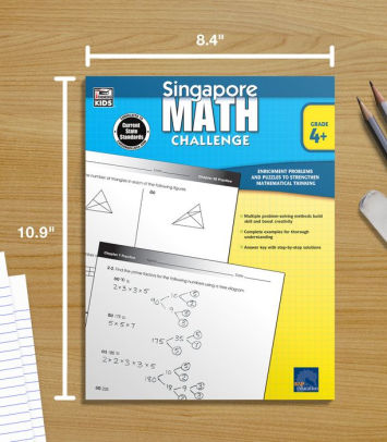 Ages 8 11 with Answer Key 4th 5th Grade Math Singapore Math Paperback Challenge Workbook for 3rd 