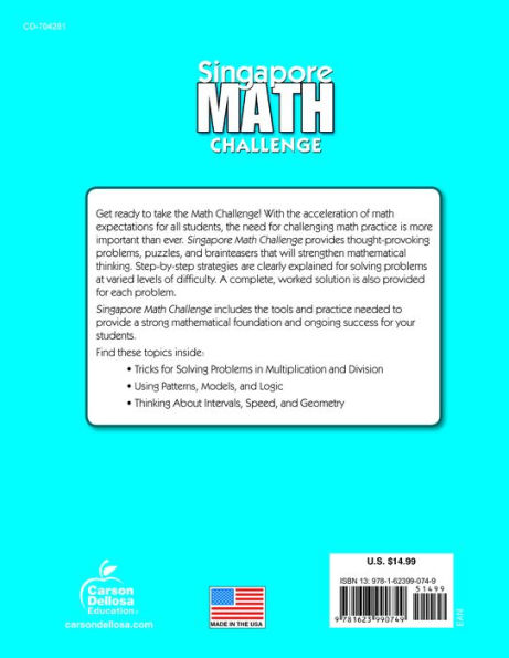 Singapore Math Challenge, Grades 4 - 6