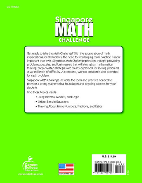 Singapore Math Challenge, Grades 5 - 8