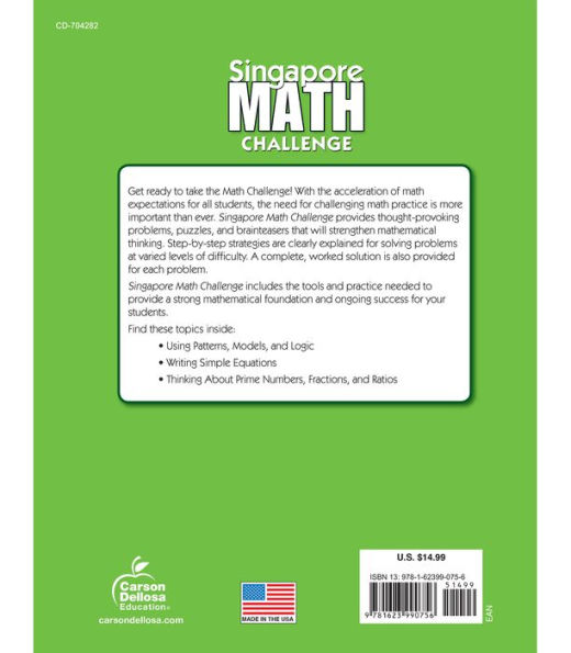 Singapore Math Challenge, Grades 5 - 8