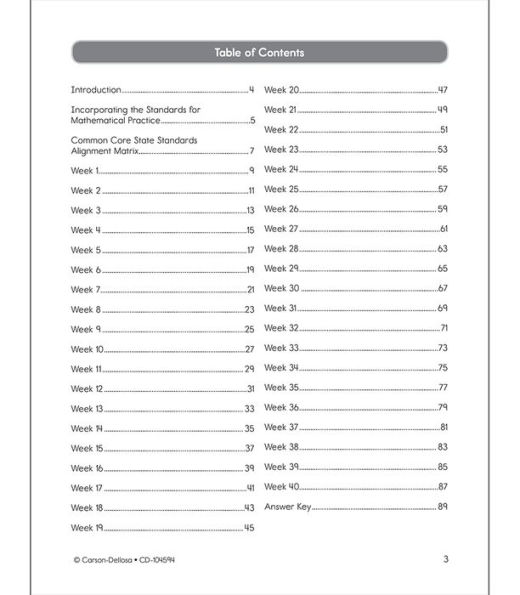 Common Core Math 4 Today, Grade 5: Daily Skill Practice