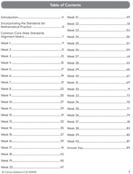 Common Core Math 4 Today, Grade 3: Daily Skill Practice