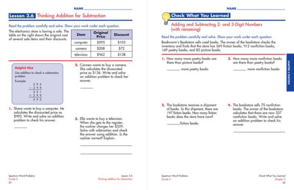 Word Problems, Grade 3