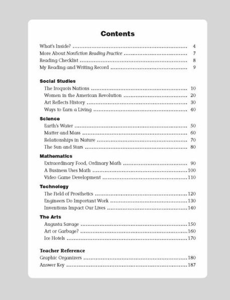 Nonfiction Reading Practice, Grade 5 Teacher Resource