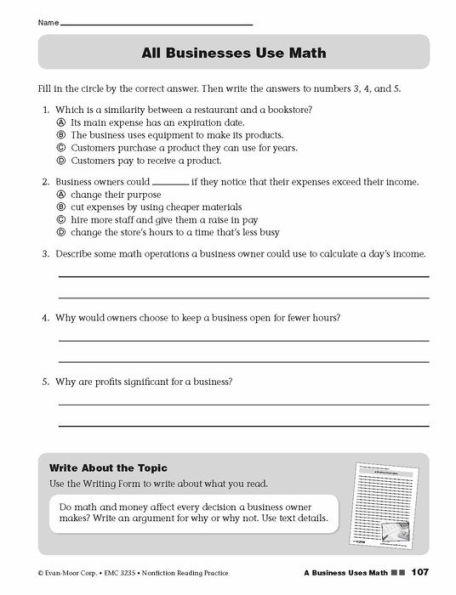 Nonfiction Reading Practice, Grade 5 Teacher Resource