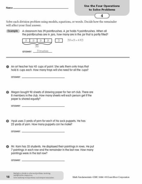 Math Fundamentals, Grade 4 Teacher Resource