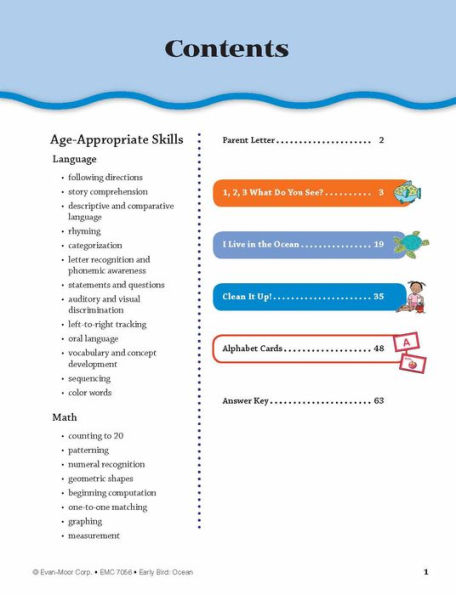 Early Bird: Ocean, Age 4 - 5 Workbook