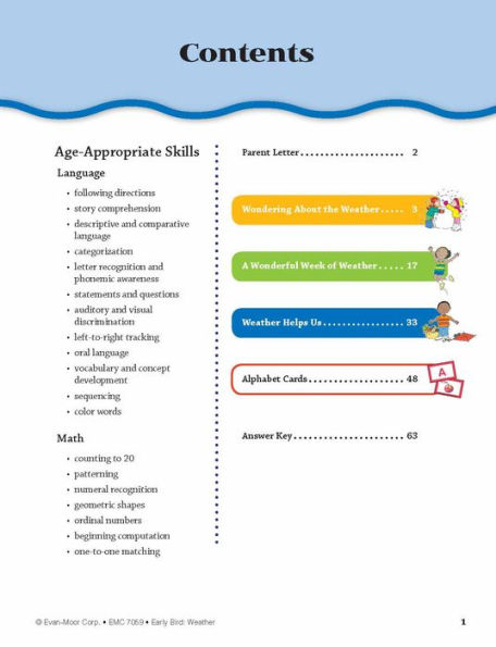 Early Bird: Weather, Age 4 - 5 Workbook