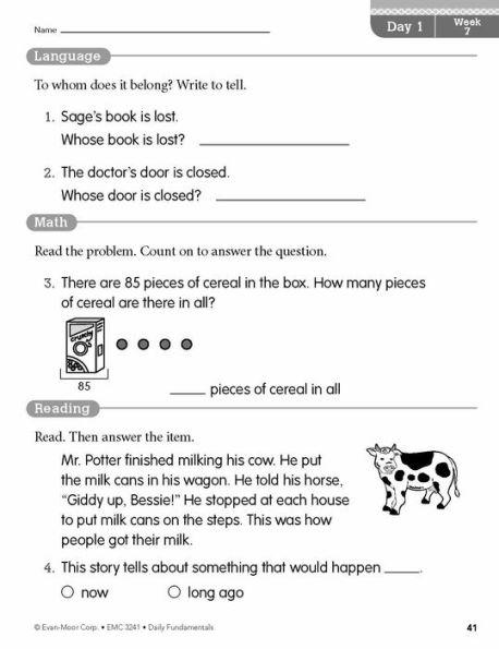 Daily Fundamentals, Grade 1 Teacher Edition