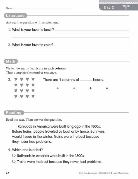 Daily Fundamentals, Grade 2 Teacher Edition
