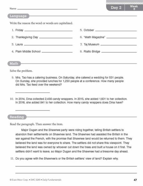 Daily Fundamentals, Grade 5 Teacher Edition