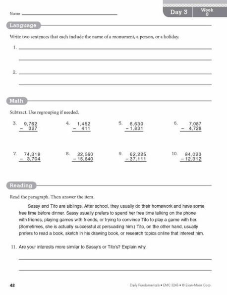 Daily Fundamentals, Grade 5 Teacher Edition