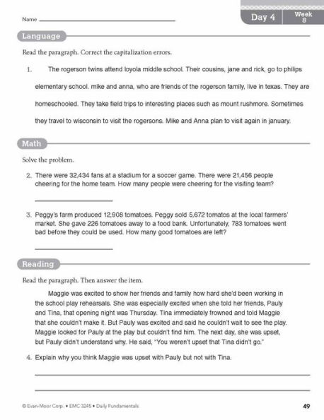 Daily Fundamentals, Grade 5 Teacher Edition