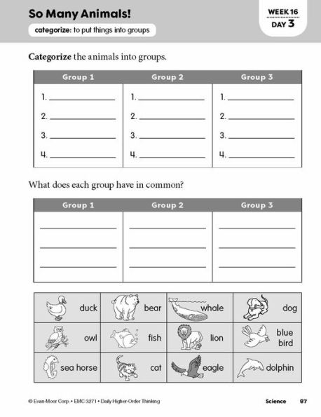 Daily Higher-Order Thinking, Grade 1 Teacher Edition