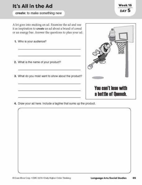 Daily Higher-Order Thinking, Grade 6 Teacher Edition