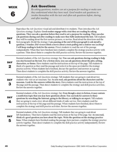 Daily Reading Comprehension, Grade 8 Teacher Edition