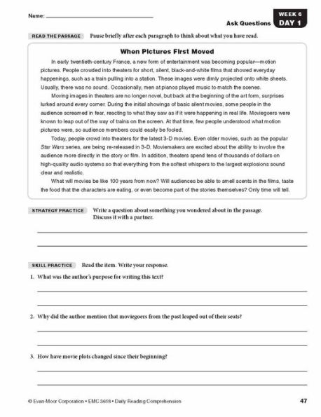 Daily Reading Comprehension, Grade 8 Teacher Edition