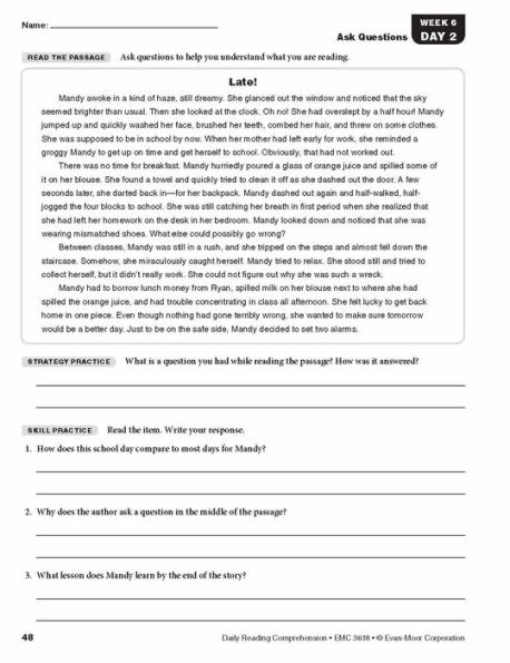 Daily Reading Comprehension, Grade 8 Teacher Edition