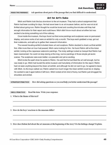 Daily Reading Comprehension, Grade 8 Teacher Edition