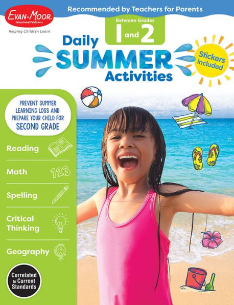 Daily Summer Activities: Between 1st Grade and 2nd Grade, Grade 1 - 2 Workbook: Moving From 1st Grade to 2nd Grade, Grades 1-2