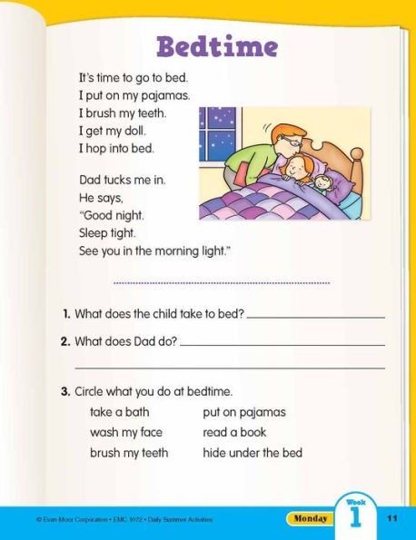 Daily Summer Activities: Between 1st Grade and 2nd Grade, Grade 1 - 2 Workbook: Moving From 1st Grade to 2nd Grade, Grades 1-2