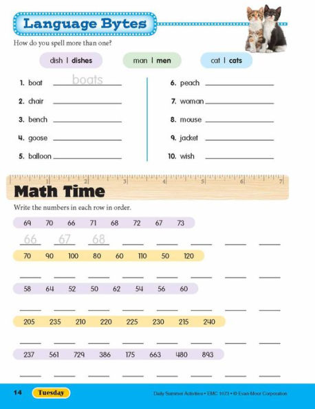 Daily Summer Activities: Between 2nd Grade and 3rd Grade, Grade 2 - 3 Workbook
