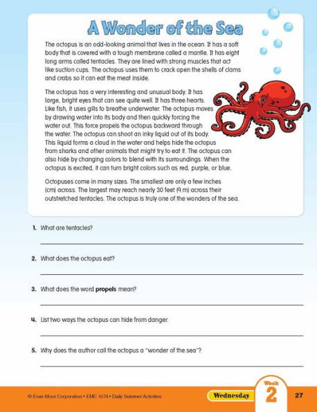 Daily Summer Activities: Between 3rd Grade and 4th Grade, Grade 3 - 4 Workbook