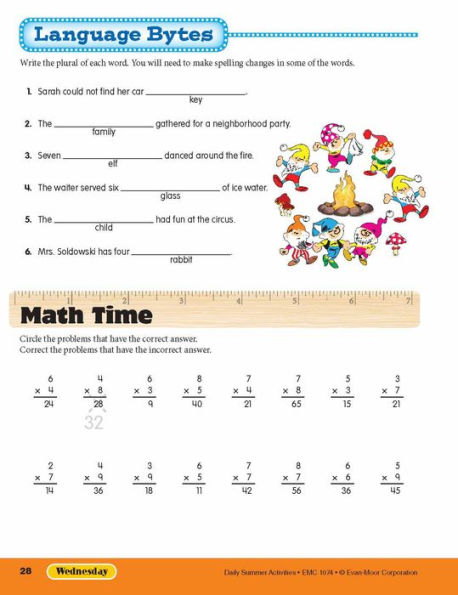 Daily Summer Activities: Between 3rd Grade and 4th Grade, Grade 3 - 4 Workbook