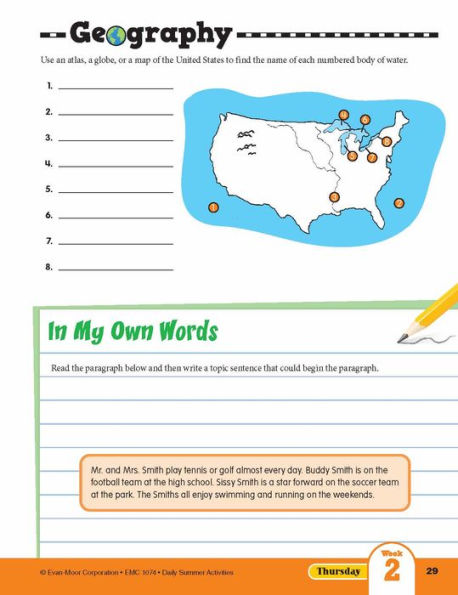Daily Summer Activities: Between 3rd Grade and 4th Grade, Grade 3 - 4 Workbook