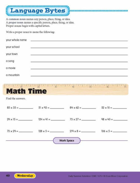 Daily Summer Activities: Between 4th Grade and 5th Grade, Grade 4 - 5 Workbook