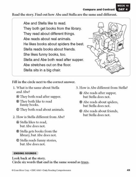 Daily Reading Comprehension, Grade 1 Student Edition Workbook