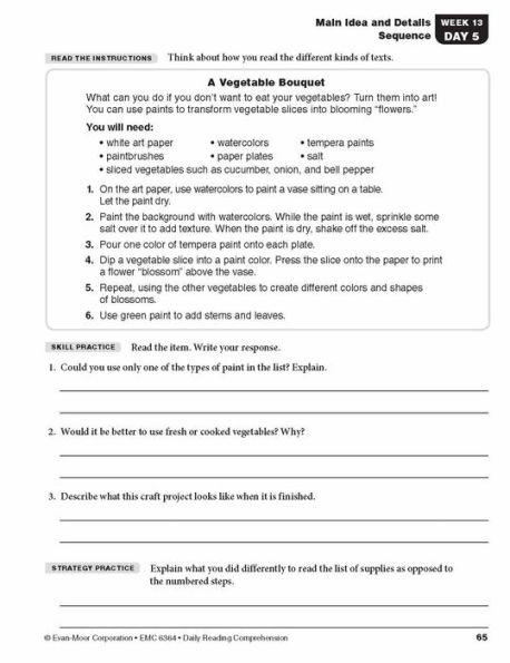 Daily Reading Comprehension, Grade 4 Student Edition Workbook