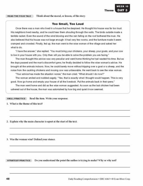 Daily Reading Comprehension, Grade 7 Student Edition Workbook