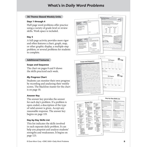 Daily Word Problems Math, Grade 3 Teacher Edition