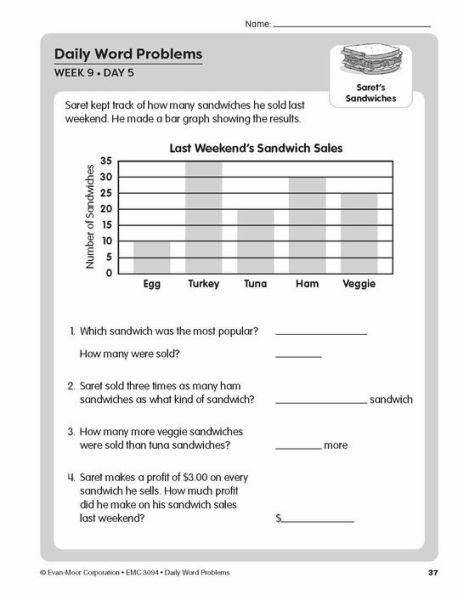 Daily Word Problems Math, Grade 4 Teacher Edition