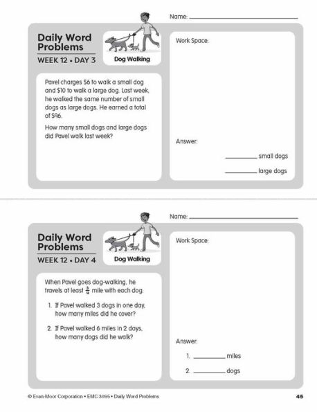 Daily Word Problems Math, Grade 5 Teacher Edition