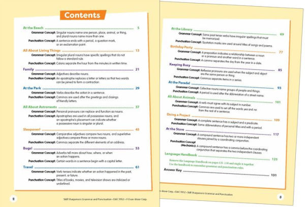 Skill Sharpeners: Grammar & Punctuation, Grade 2 Workbook
