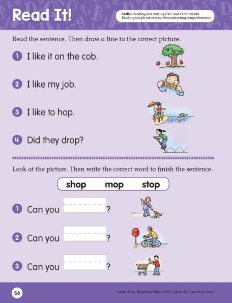 Smart Start: Read and Write, Grade 1 Workbook