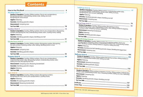 Skill Sharpeners: Math, PreK Workbook