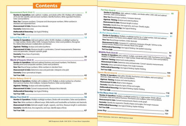 Skill Sharpeners: Math, Grade 4 Workbook