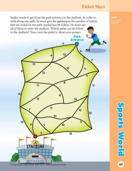 Skill Sharpeners: Math, Grade 4 Workbook